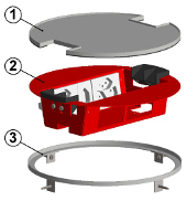 BRECO-Pozzetto rotondo completo, pavimento vuoto, 100 mm