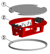 BRECO-Pozzetto rotondo completo, pavimento tecnico, 100 mm